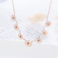 18k Rose Gold-Plated Sunflower Station Necklace - streetregion