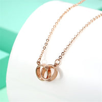 18k Rose Gold-Plated Crossing Ring Pendant Necklace