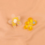 Yellow & White Mismatch Flower Stud