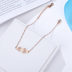 18K Rose Gold-Plated & Cubic Zirconia Double Frosted Fish Anklet