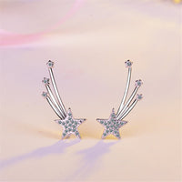 cubic zirconia & Silver-Plated Meteor Ear Climbers - streetregion