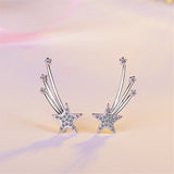 cubic zirconia & Silver-Plated Meteor Ear Climbers - streetregion