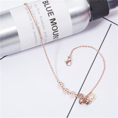 18K Rose Gold-Plated Coin & Bell Charm Anklet