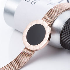 18K Rose Gold-Plated Roman Numberal Watch Belt Bracelet
