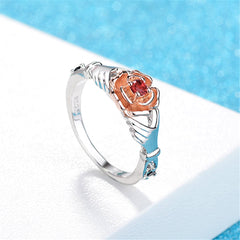 Cubic Zirconia & Two-Tone Claddagh Ring