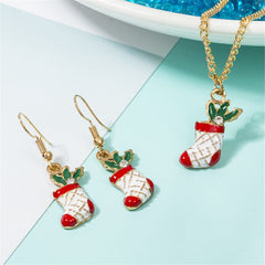 Cubic Zirconia & 18K Gold-Plated Botany Stocking Necklace & Earrings