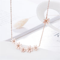 18k Rose Gold-Plated Linking Mums Pendant Necklace - streetregion