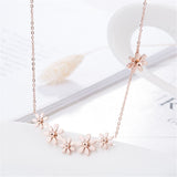 18k Rose Gold-Plated Linking Mums Pendant Necklace - streetregion