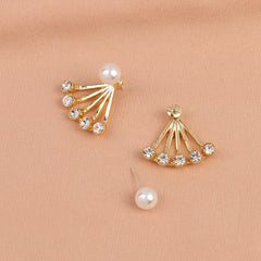 Pearl & Cubic Zirconia Sector Ear Jackets