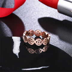 18k Rose Gold-Plated Linking Coin Band - streetregion
