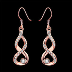 Cubic Zirconia & Rose Goldtone Figure-Eight Drop Earrings - streetregion