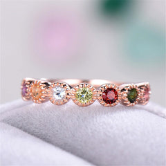 Red & Green Crystal & 18k Rose Gold-Plated Band - streetregion
