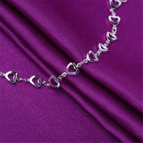 Fine Silver-Plated Open Heart Station Anklet