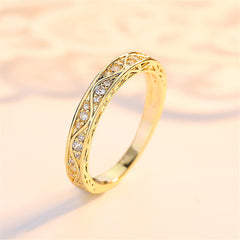 Crystal & Cubic Zirconia Pear-Cut Ring & Ornate Band