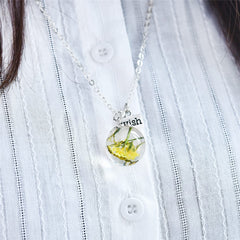 Yellow Daisy & Silver-Plated 'Wish' Pendant Necklace