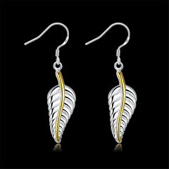 Silver-Plated & 18k Gold-Plated Wing Drop Earrings - streetregion
