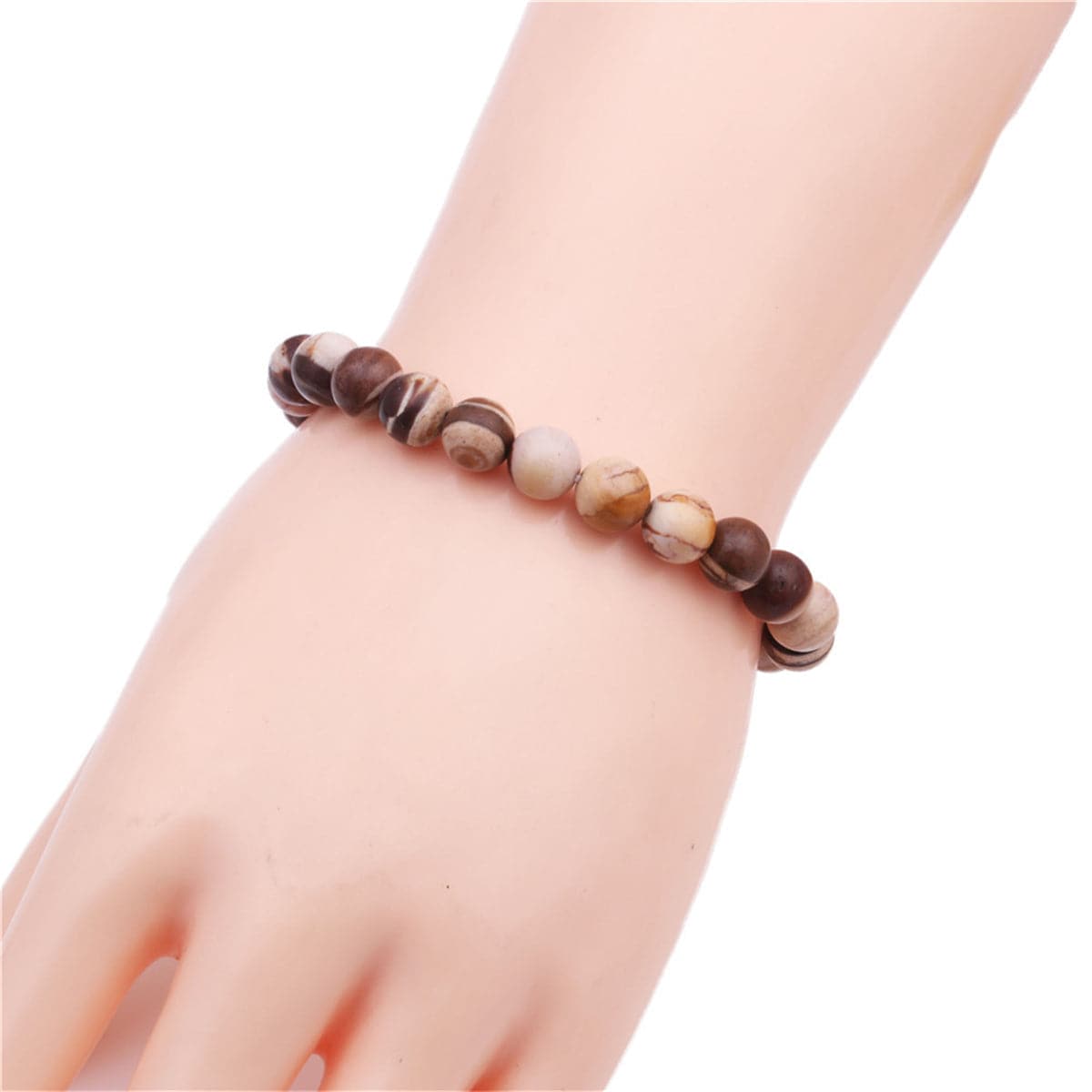 Zebra Jasper Beaded Stretch Bracelet