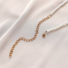 Pearl & Cubic Zirconia Sequin Gold-Plated Fish Scale Pendant Necklace