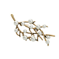 Imitation Pearl & Cubic Zirconia Branch Brooch