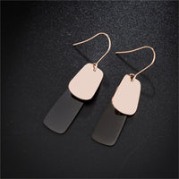 Black & 18k Rose Gold-Plated Scale Drop Earring