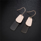 Black & 18k Rose Gold-Plated Scale Drop Earring