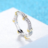 Cubic Zirconia & Two-Tone Curve Band Ring