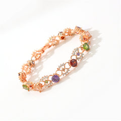 Crystal & Cubic Zirconia Round-Cut Flower Station Bracelet