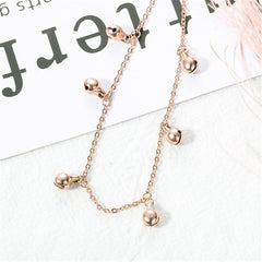 18K Rose Gold-Plated Bell Station Anklet