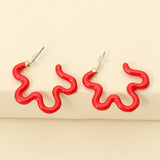 Red Enamel & 18k Gold-Plated Open Flower Stud Earrings