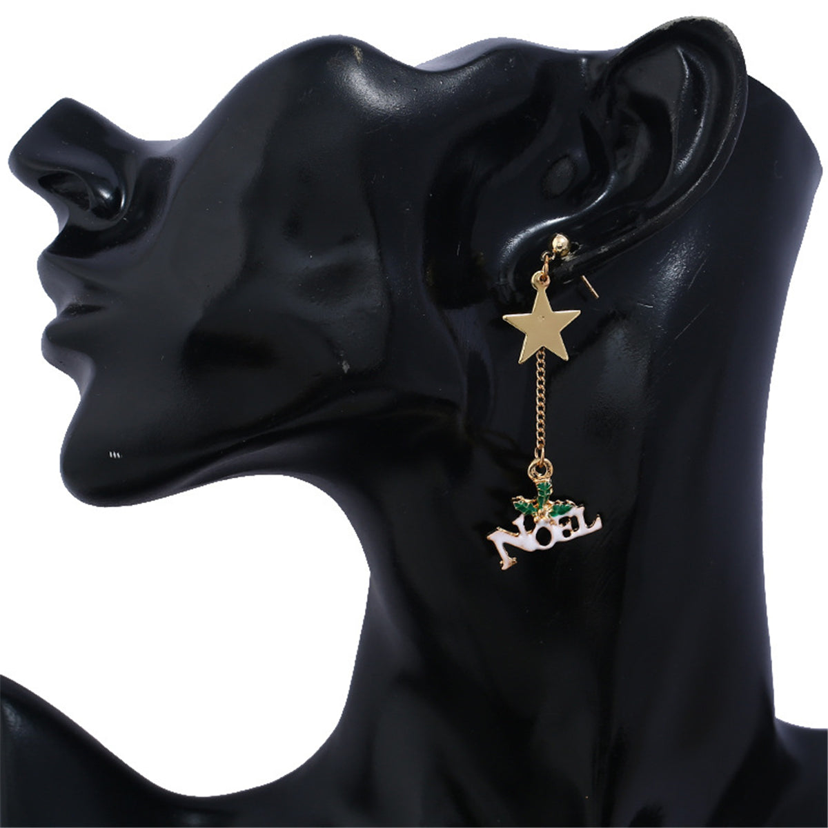 White & 'Noel' Snowman Drop Earrings
