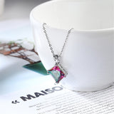 Crystal & Silver-Plated Princess-Cut Pendant Necklace - streetregion