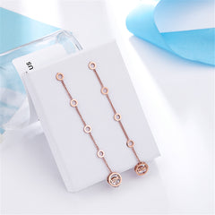 Cubic Zirconia & 18K Rose Gold-Plated 'Love' Drop Earrings