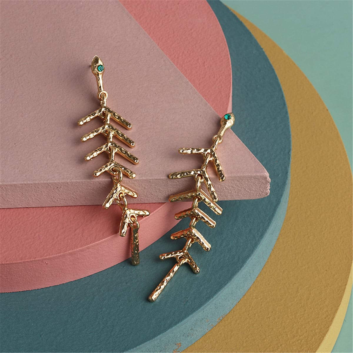 18K Gold-Plated Salix Leaf Drop Earrings
