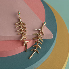 18K Gold-Plated Salix Leaf Drop Earrings