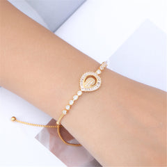 Cubic Zirconia & Crystal 18K Gold-Plated Teardrop Adjustable Bracelet