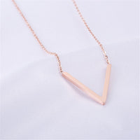 18k Rose Gold-Plated V Pendant Necklace