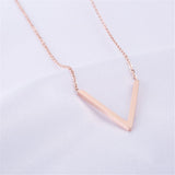 18k Rose Gold-Plated V Pendant Necklace