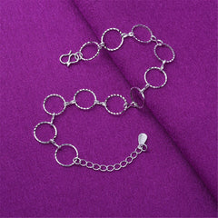 Silver-Plated Circle Link Anklet