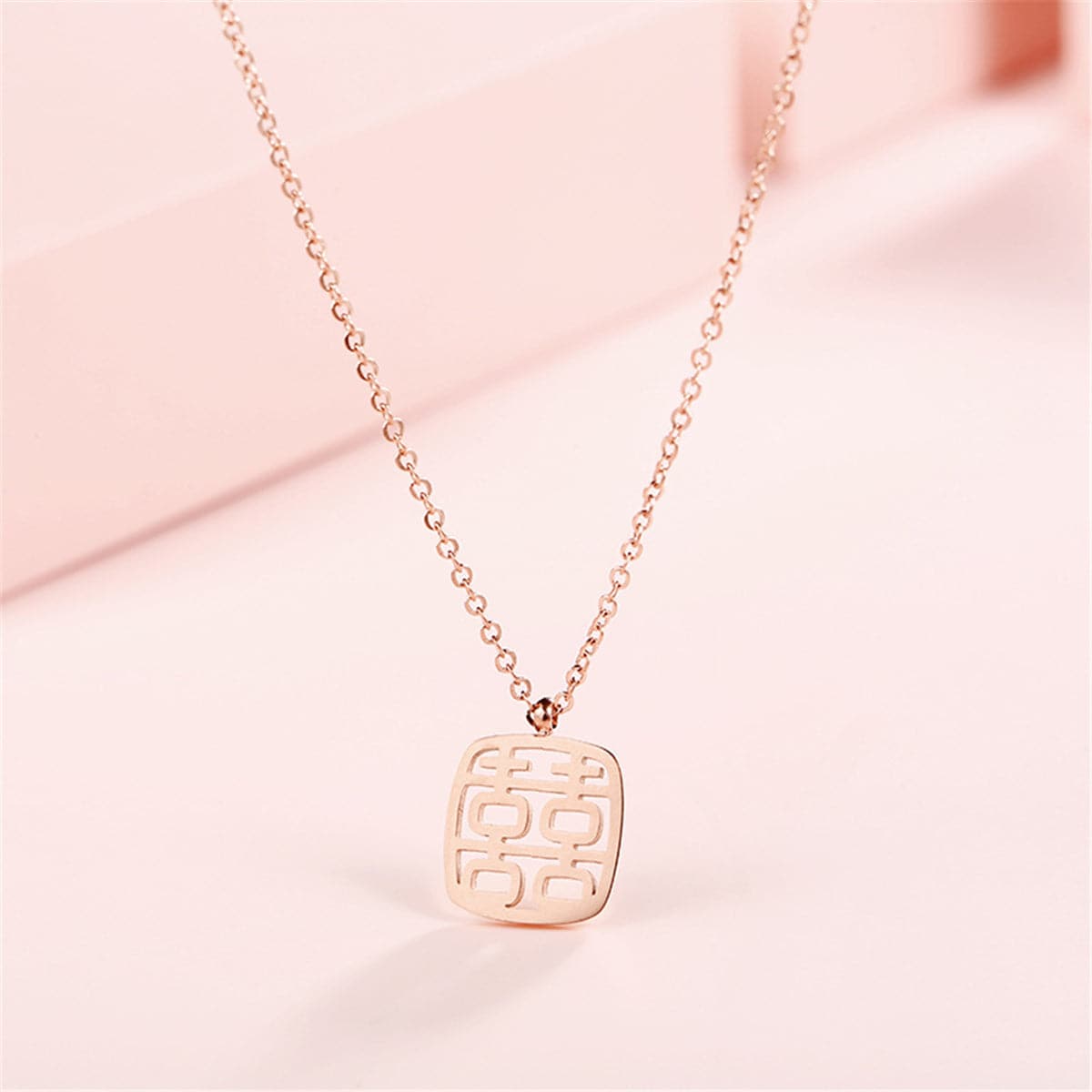 18K Rose Gold-Plated Happiness Pendant Necklace