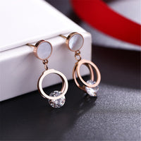 cubic zirconia & 18k Rose Gold-Plated Clipped Drop Earring - streetregion