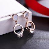 cubic zirconia & 18k Rose Gold-Plated Clipped Drop Earring - streetregion