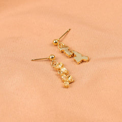 Yellow Cubic Zirconia & 18K Gold-Plated Marquise Drop Earrings
