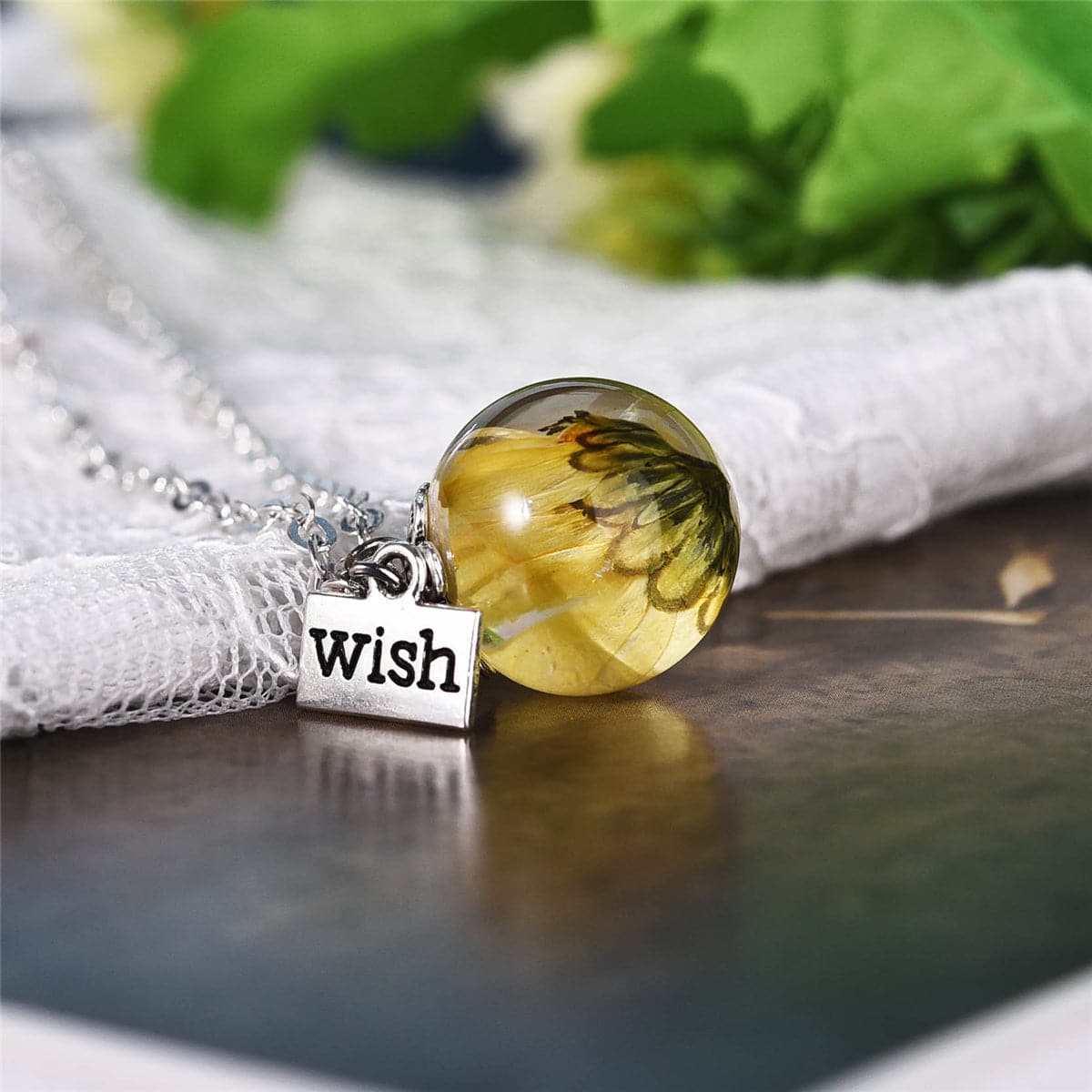 Silver-Plated 'Wish' Daisy Pendant Necklace, silver pendant necklace for women, everyday style, front view