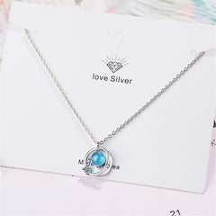 Blue & Cubic Zirconia Pendant Necklace