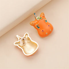 Cubic Zirconia & Enamel 18K Gold-Plated Horse Stud Earrings