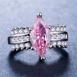 Pink Crystal & Cubic Zirconia Pear-Cut Ring