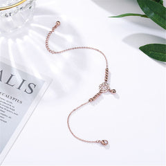 18K Rose Gold-Plated Coin Charm Bead Anklet