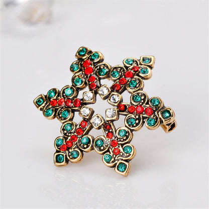 Cubic Zirconia and Openwork Snowflake Brooch, brooch pin, botanical inspired, side view