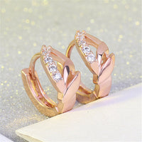 Cubic Zirconia & 18K Rose Gold-Plated Huggie Earrings