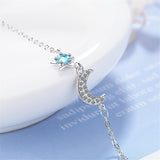 Blue Crystal & cubic zirconia Star & Moon Bracelet - streetregion